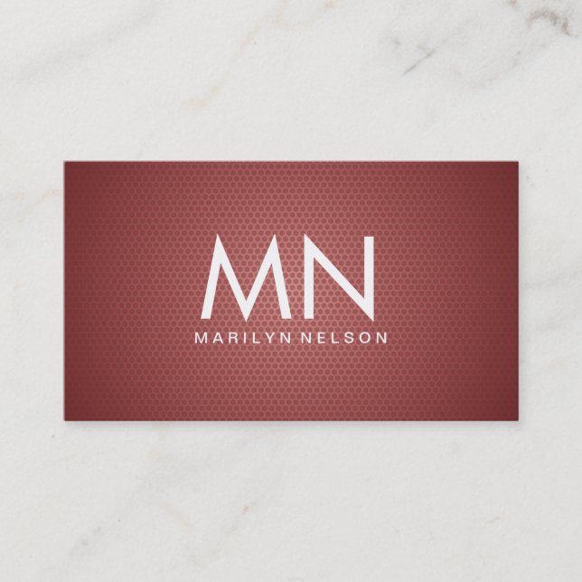 Geometric Pattern Monogram Business Card (Front)