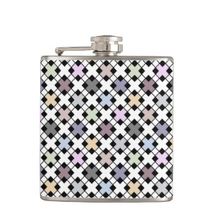 Geometric pattern multicolored Hip Flask