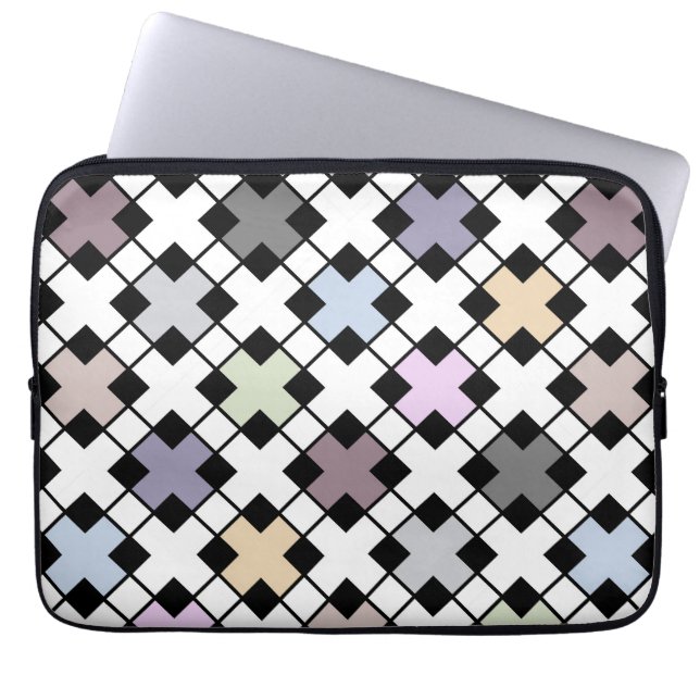 Geometric pattern multicolored laptop sleeve (Front)