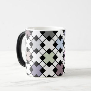 Geometric pattern multicolored magic mug
