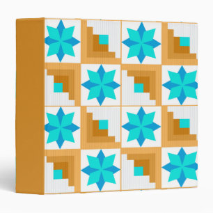 Geometric pattern multicolored patchwork binder