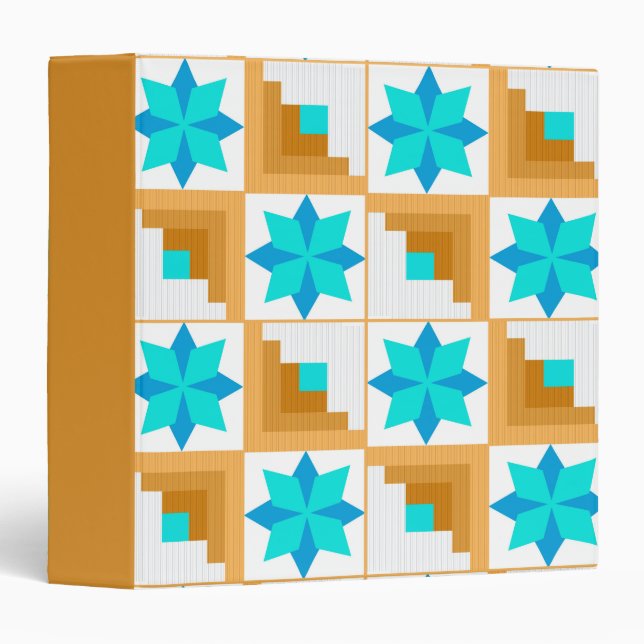 Geometric pattern multicolored patchwork binder (Front/Spine)
