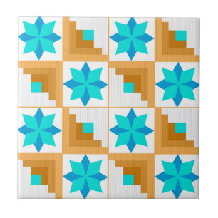 Geometric pattern multicolored patchwork tile