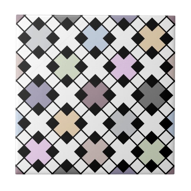  Geometric pattern multicolored Tile (Front)