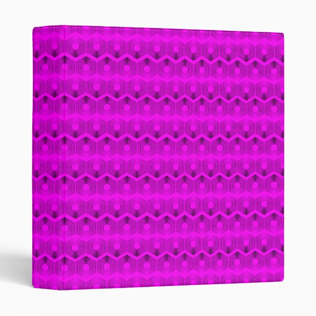 geometric pattern neon fuchsia colour binder (Front/Spine)
