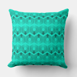 geometric pattern neon green colours throw pillow