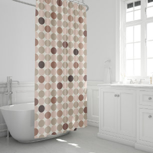 Geometric pattern of brown and pink polka dots