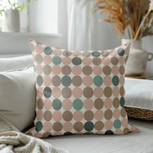 Geometric pattern of green, brown, pink polka dots