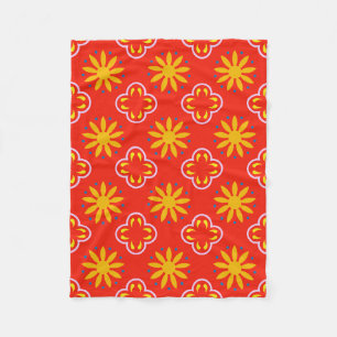Geometric pattern of retro fleece blanket