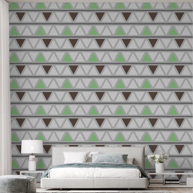 Geometric pattern of triangles wallpaper (Bedroom)