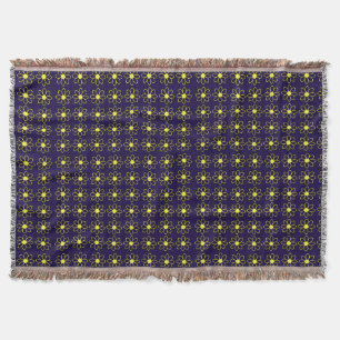 Geometric Pattern of Yellow Daisy Flowers Throw Blanket