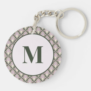 Geometric Pattern on Green Keychain