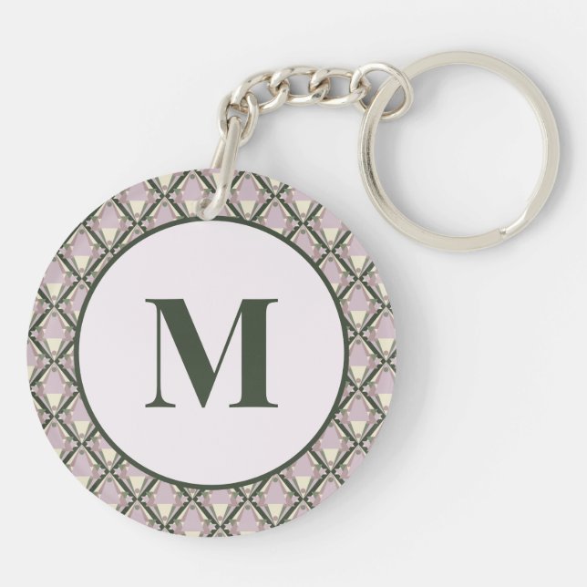 Geometric Pattern on Green Keychain (Back)