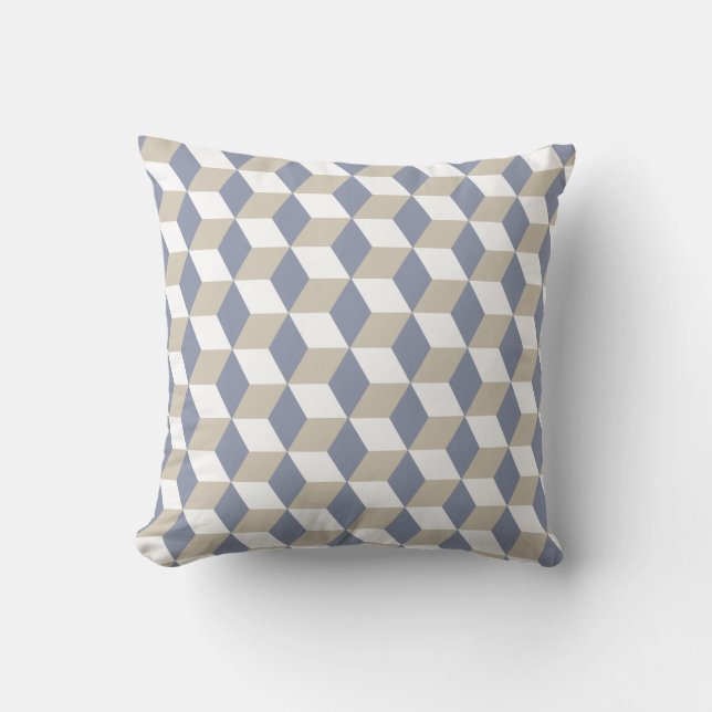 Geometric Pattern Optical Illusion Throw Pillow (Front)
