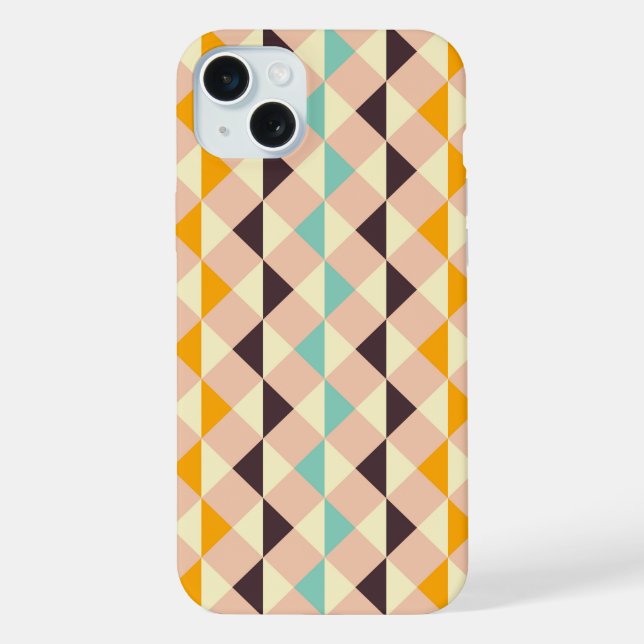 Geometric pattern overlapping diamonds & triangle iPhone case (Back)