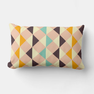 Geometric pattern overlapping diamonds & triangle lumbar pillow