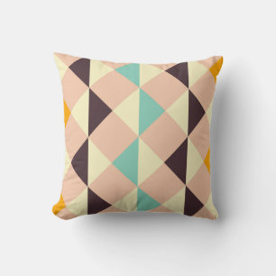 Geometric pattern overlapping diamonds & triangle throw pillow