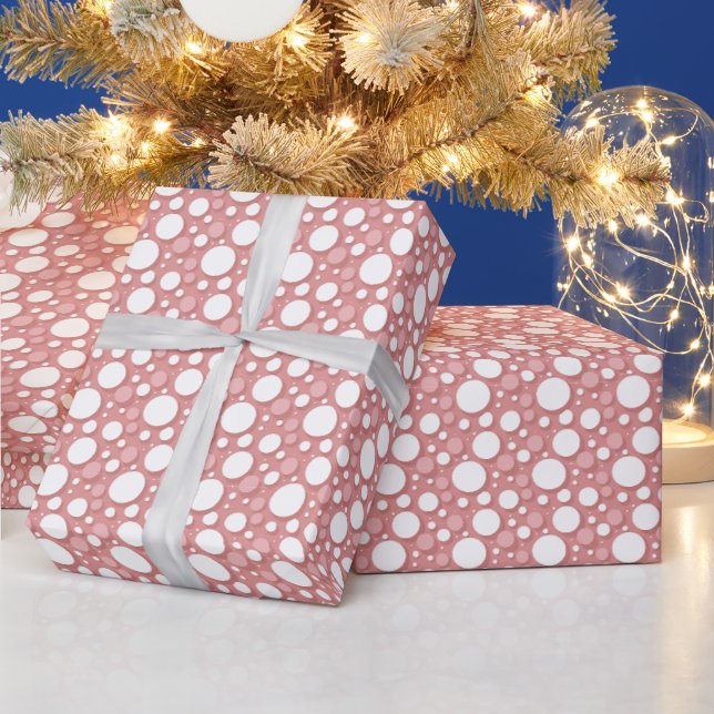 Geometric Pattern | Pink Fizz Bubbles Wrapping Paper (Holidays)