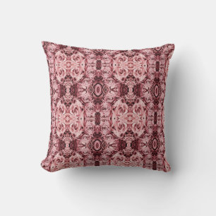 Geometric pattern pink roses pillow