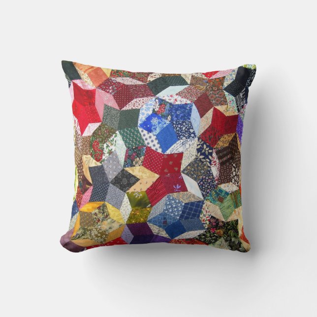 Geometric Pattern Quilt Multi Colour Throw Pillow (Front)