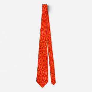 Geometric Pattern - Red and Orange Tie