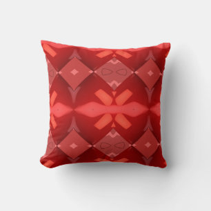 Geometric pattern red scarlet pillow