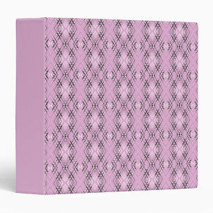 Geometric pattern retro pink diamonds binder