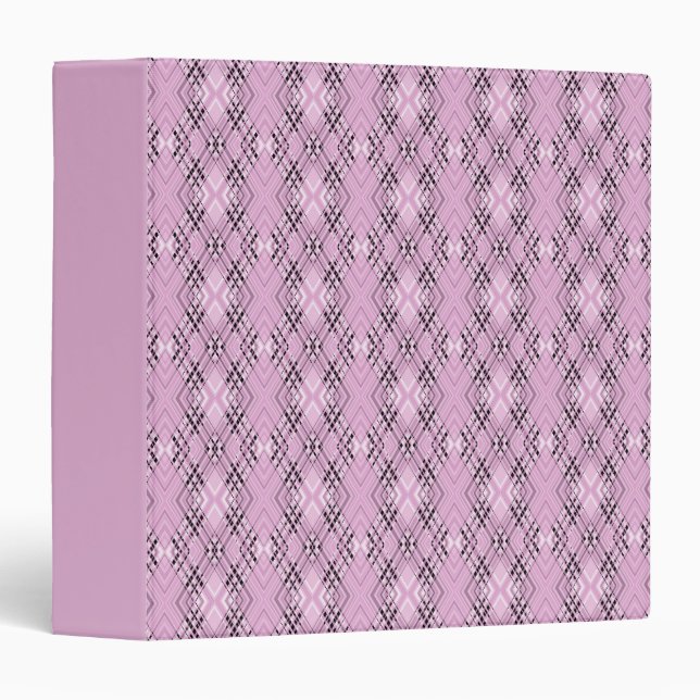 Geometric pattern retro pink diamonds binder (Front/Spine)