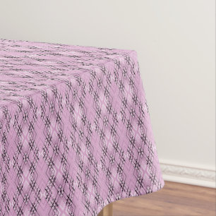 Geometric pattern retro pink diamonds tablecloth