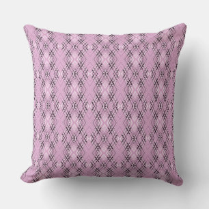 Geometric pattern retro pink diamonds throw pillow
