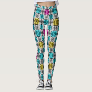 Geometric pattern retro sixties leggings