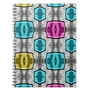 Geometric pattern retro sixties notebook