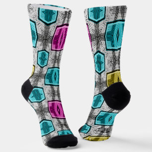 Geometric pattern retro sixties socks