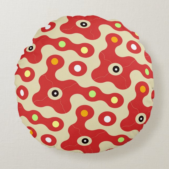 Geometric pattern round pillow (Front)