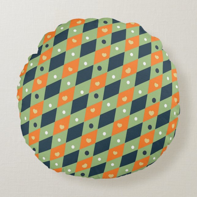 Geometric pattern round pillow (Front)