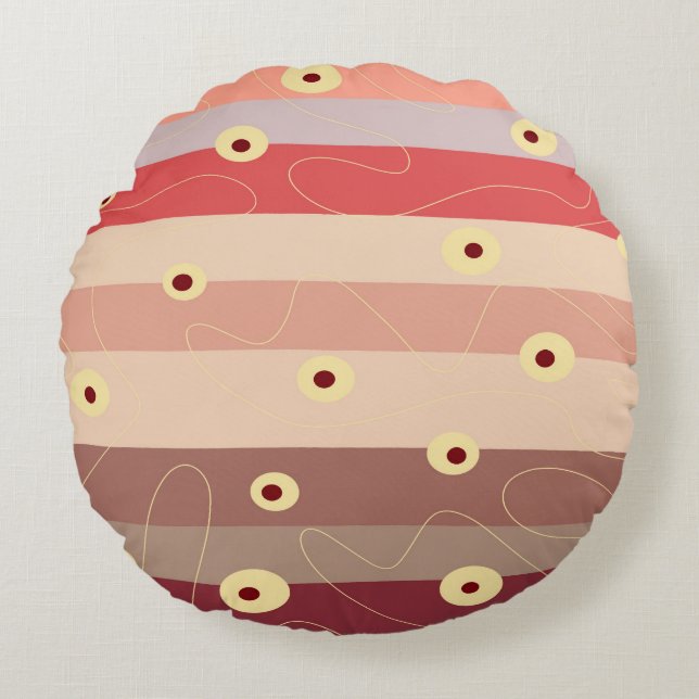 Geometric pattern round pillow (Front)