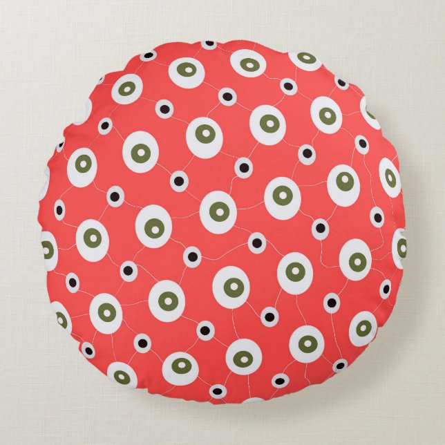 Geometric pattern round pillow (Front)