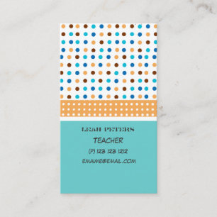 Geometric Pattern  Teacher Counsellor Cute Business Card