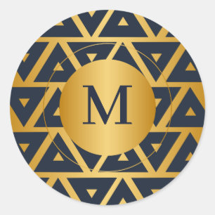 Geometric pattern Triangle Personalized Classic Round Sticker