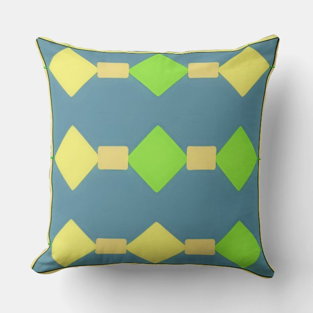 💙 Geometric Pattern Vibrant Home Style Art ✨ Throw Pillow (Front)