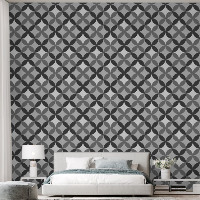 Geometric pattern wallpaper (Bedroom)