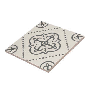 Geometric Pattern White Decorative  Tile