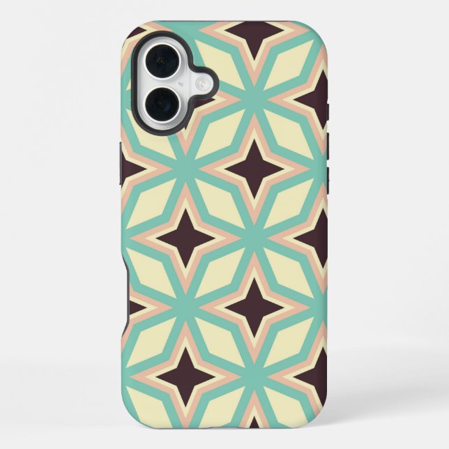 Geometric pattern with alternating dark star shape iPhone case (Back)