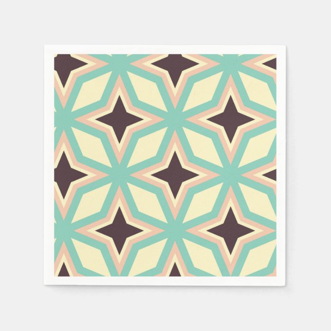 Geometric pattern with alternating dark star shape napkin (Front)