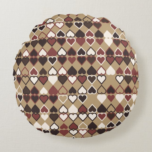Geometric pattern with coloured elements, abstract round pillow (Front)