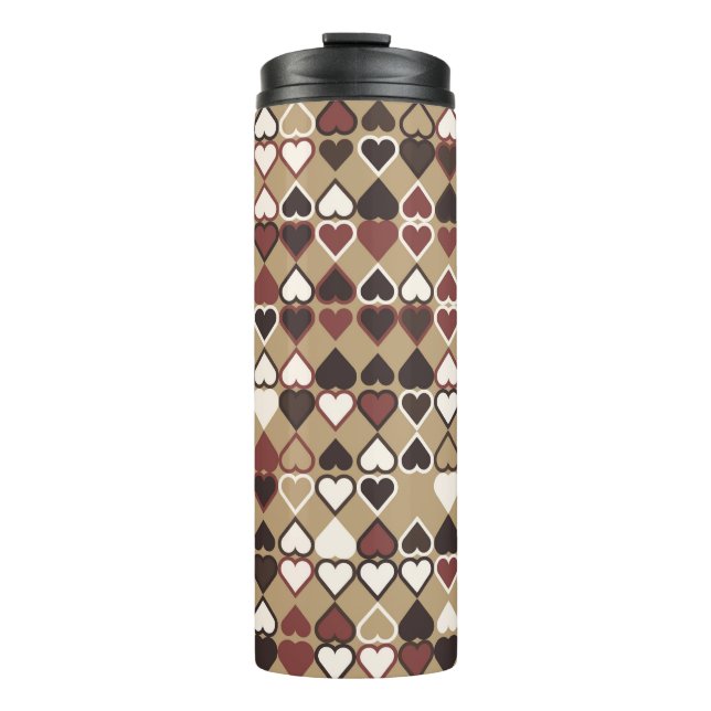 Geometric pattern with coloured elements, abstract thermal tumbler (Front)