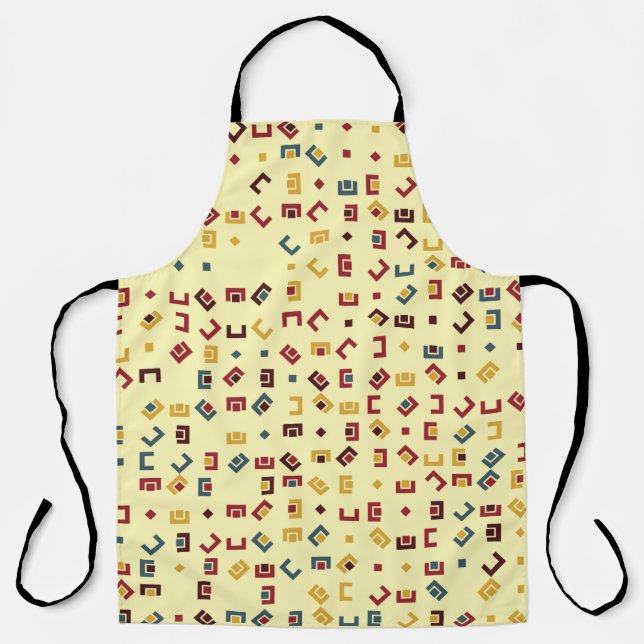 Geometric pattern with coloured elements,  vintage apron (Front)