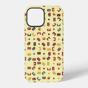 Geometric pattern with coloured elements,  vintage iPhone 12 case