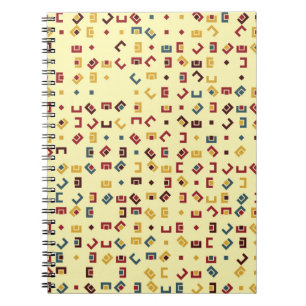 Geometric pattern with coloured elements,  vintage notebook