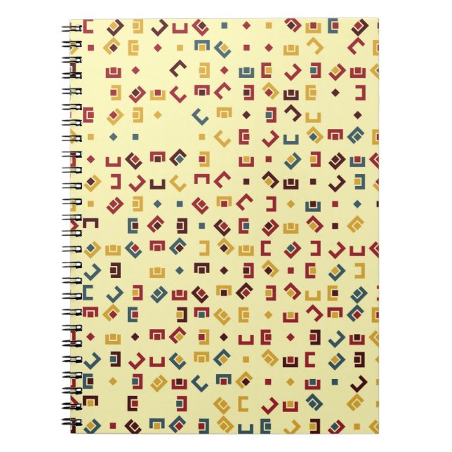 Geometric pattern with coloured elements,  vintage notebook (Front)